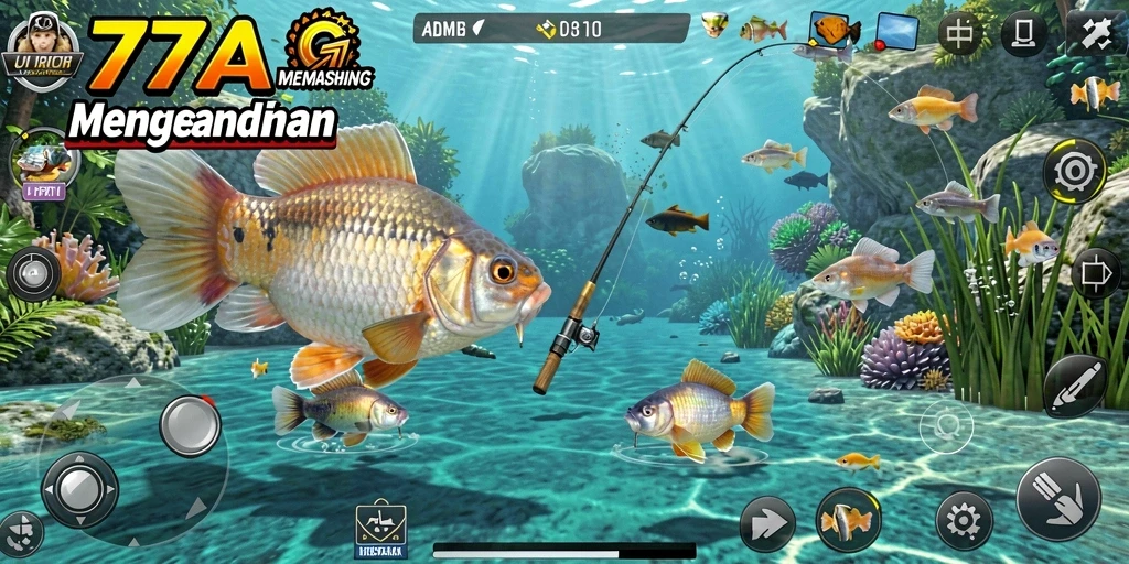 Gameplay seru di 77AG saat memancing ikan besar.