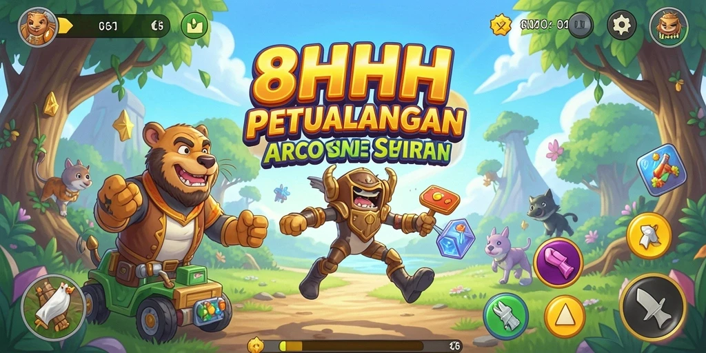 Screenshot gameplay <strong>8HHH</strong> menunjukkan aksi seru dalam arena Arcade.