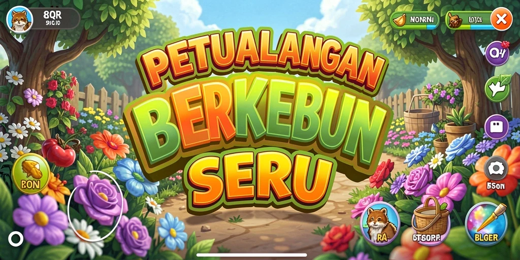 Screenshot 8QR menampilkan gameplay seru berkebun dan beternak.