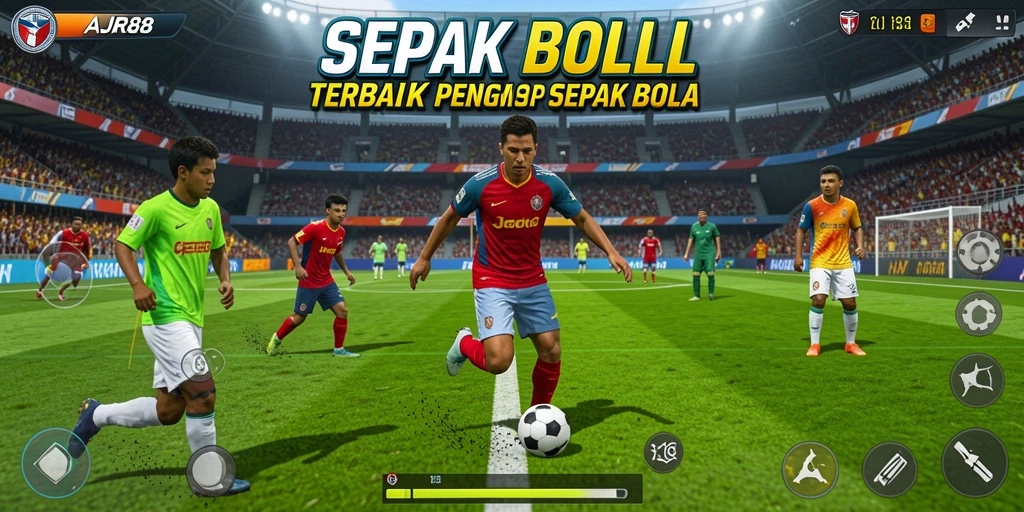 Gameplay menarik AJR88 dengan aksi sepak bola yang seru.