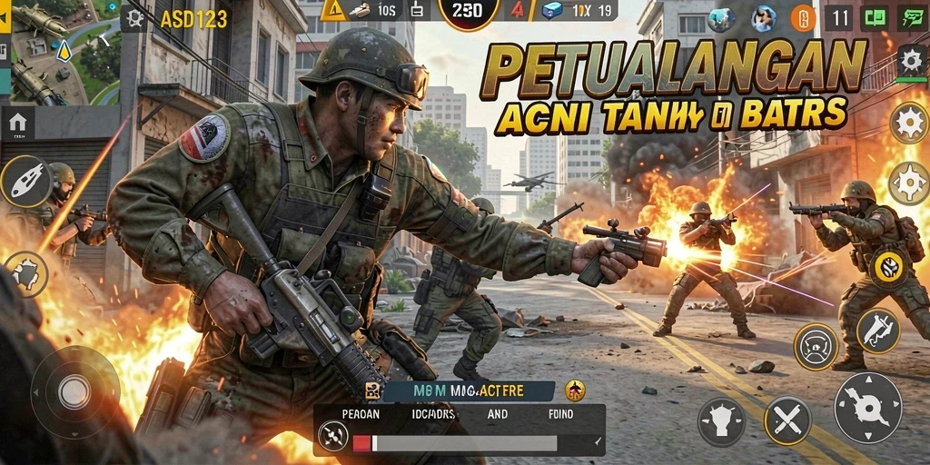Tangkapan layar terlihat aksi mendebarkan dalam gameplay ASD123.