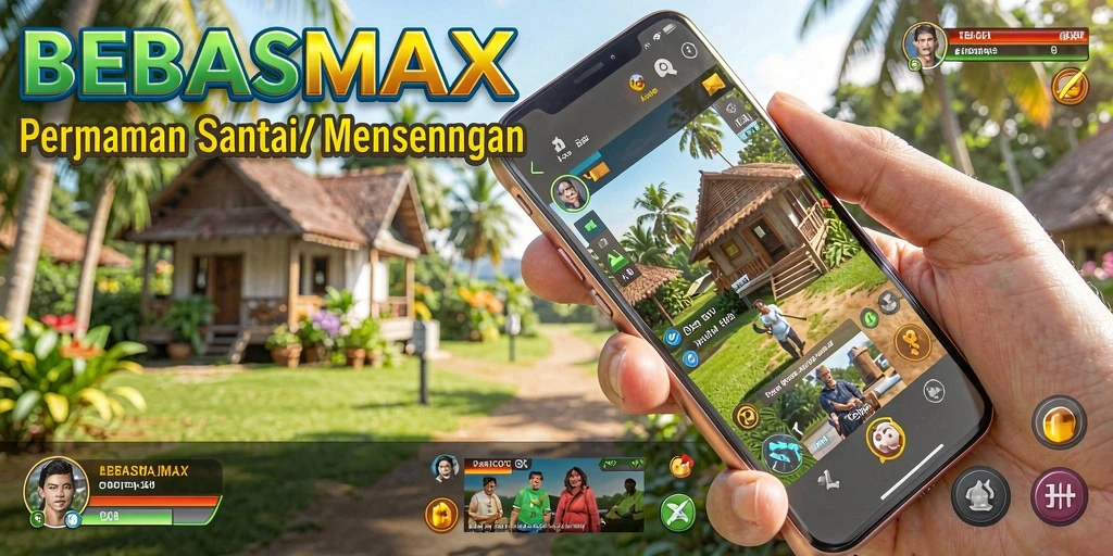 Screenshot menampilkan aksi permainan santai BEBASMAX yang seru.