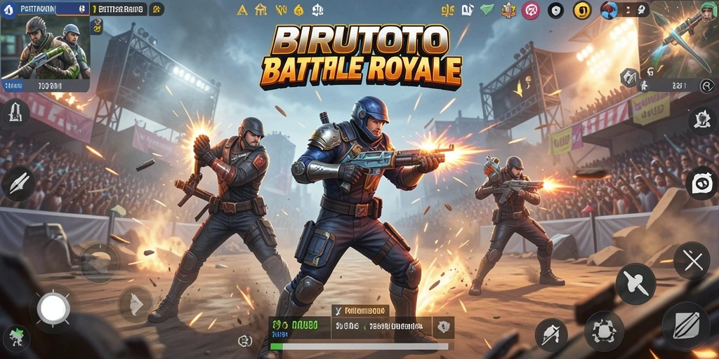 Tangkapan layar gameplay BIRUTOTO yang menunjukkan kebangkitan intensitas pertarungan Battle Royale.