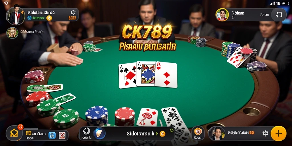 Tampilan gameplay Poker yang mendebarkan di CK789.