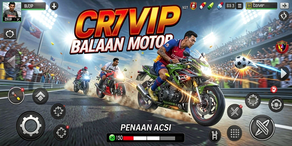 Tampilan gameplay seru di lintasan balapan motor.