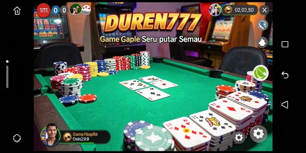 Tampilan gameplay Gaple yang menegangkan di DUREN777.