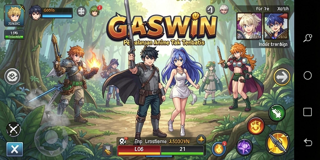 Tangkapan layar utama menunjukkan aksi seru dalam permainan Anime.