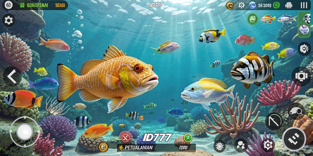 Tampilan gameplay seru dalam ID777 menembak ikan.