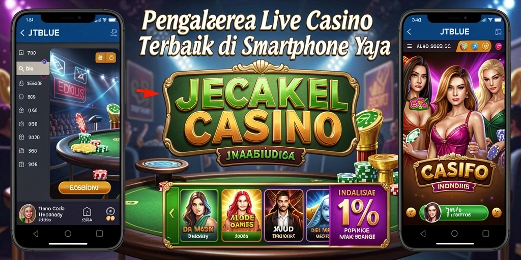 Screenshot gameplay JTBLUE menampilkan dealer langsung dan suasana kasino yang realistis.