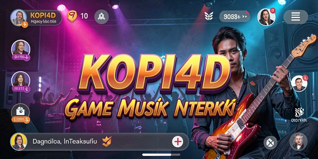 Tampilan interaktif permainan musik KOPI4D yang menarik.