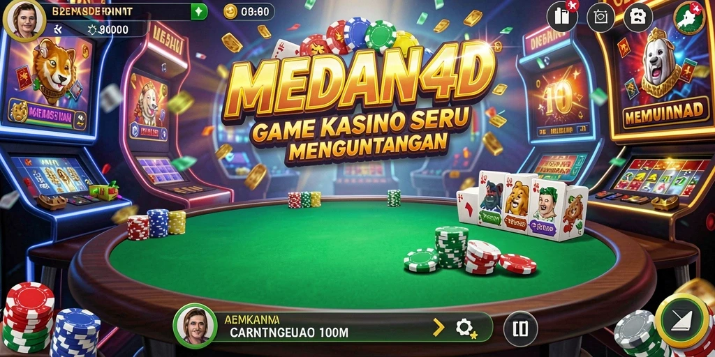 Tampilan seru dari gameplay Kasino MEDAN4D yang mendebarkan.