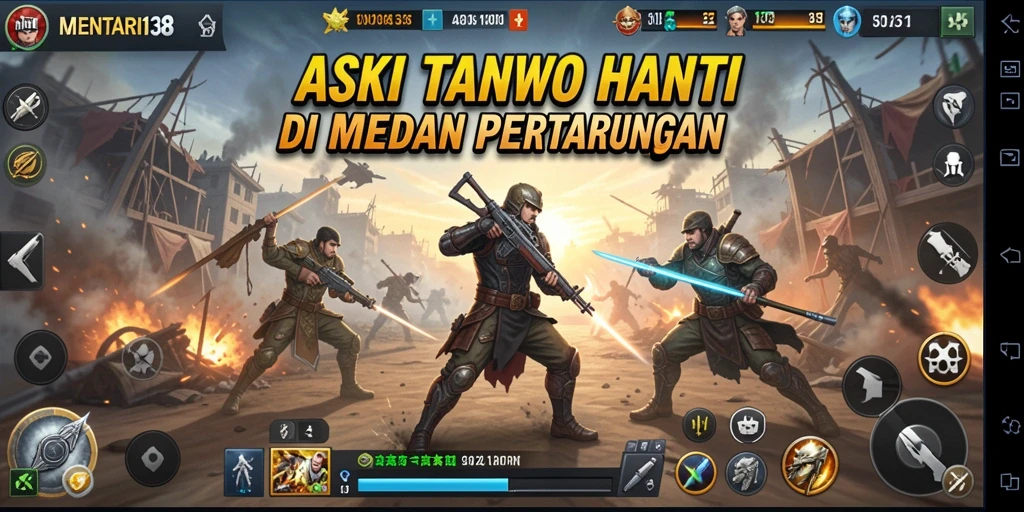 Screenshot gameplay <strong>MENTARI138</strong> yang menunjukkan aksi mendebarkan di arena pertempuran.