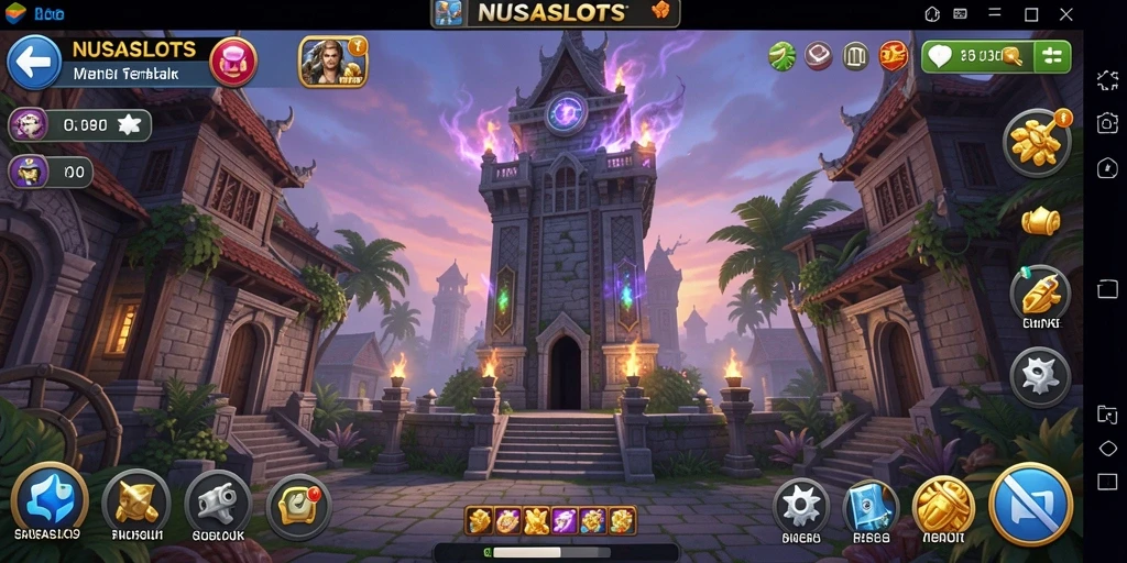 Screenshot gameplay NUSASLOTS yang menunjukkan aksi menara bertahan.