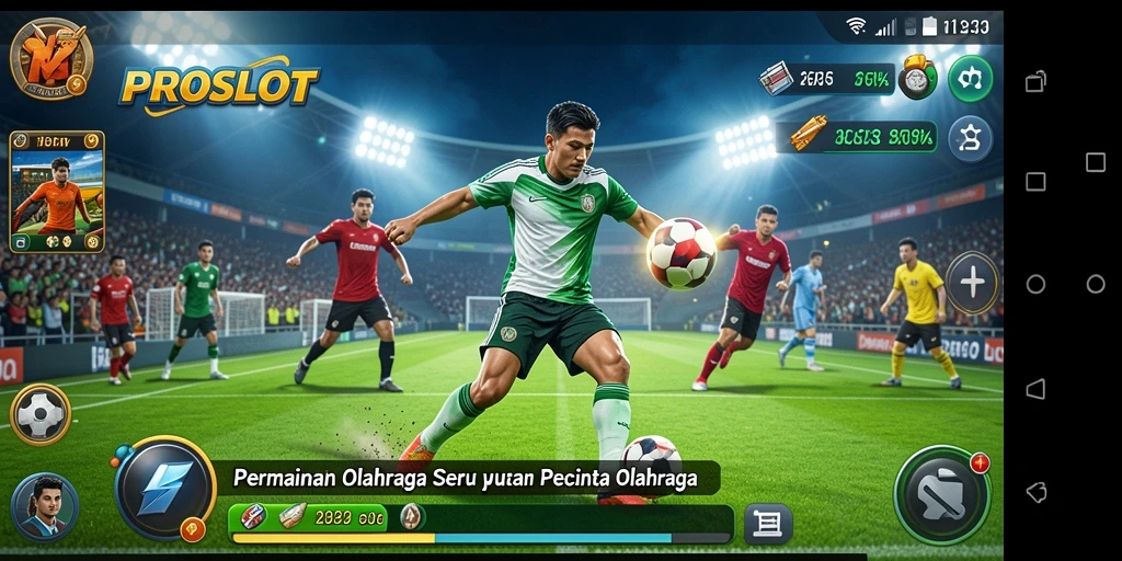 Tampilan gameplay PROSLOT yang penuh aksi olahraga.