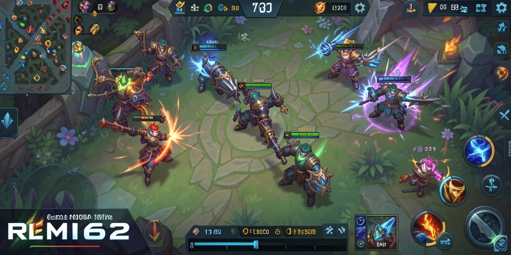 Tampilan gameplay menarik dari <strong>REMI62</strong> penuh aksi MOBA.