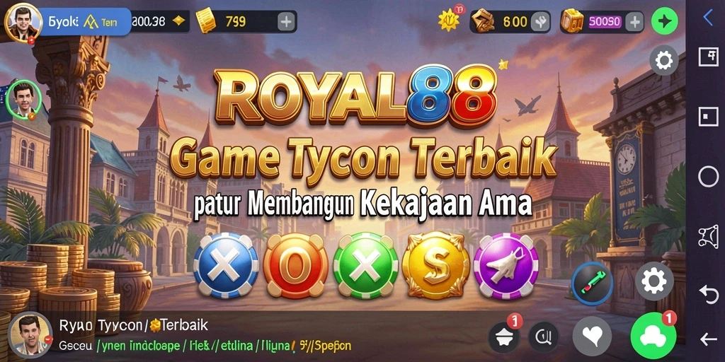Tampilan gameplay <strong>ROYAL88</strong> yang menampilkan pengelolaan bisnis yang seru.