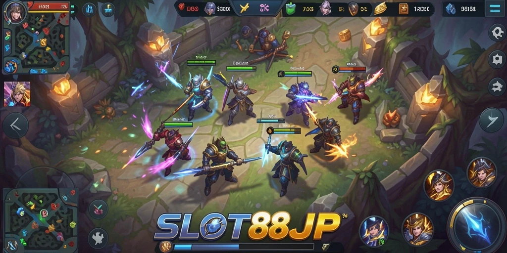 Tangkapan layar menunjukkan aksi pertempuran seru dalam game MOBA.