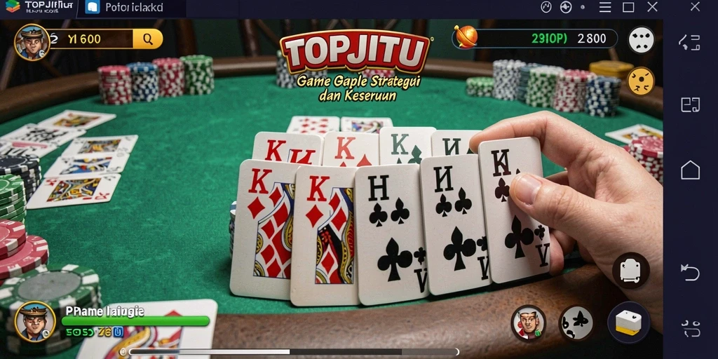Tampilan gameplay seru di TOPJITU, merasakan keseruan Gaple.