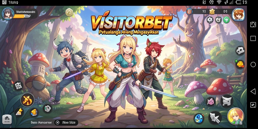 Screenshot gameplay VISITORBET yang penuh warna dan dinamis.