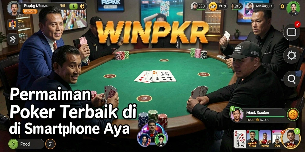 Tampilan gameplay Poker di aplikasi WINPKR yang mendebarkan.